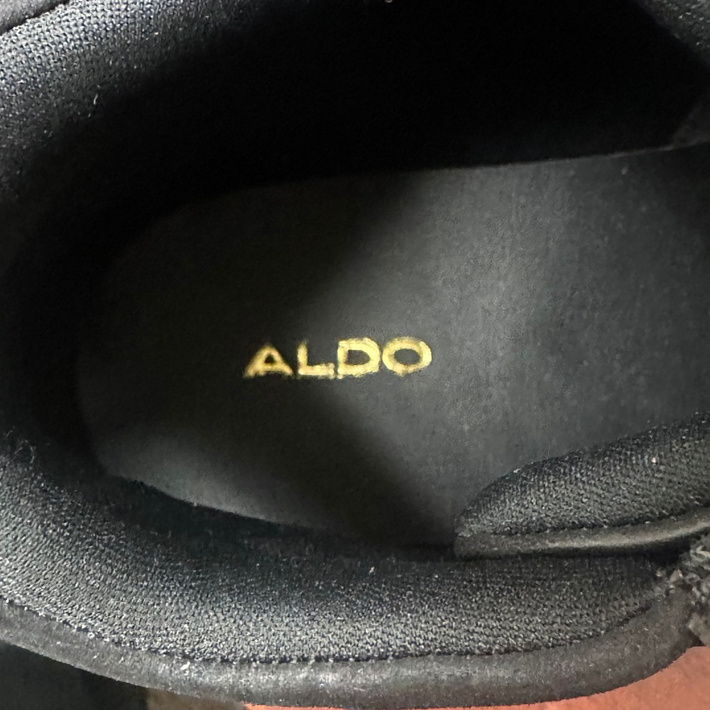Aldo Hiker Boots Mens 10.5 Black Leather Lug Sole Lace Up Grunge Gorpcore NWOT - Picture 12 of 13